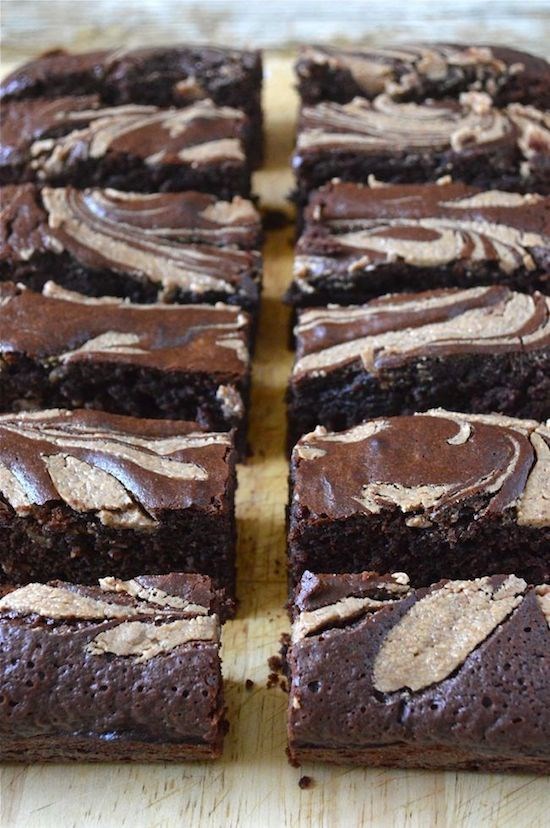 Coffee brownies with almond nut butter