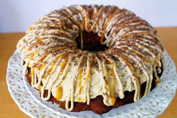 Coffee bundt with butter cream icing