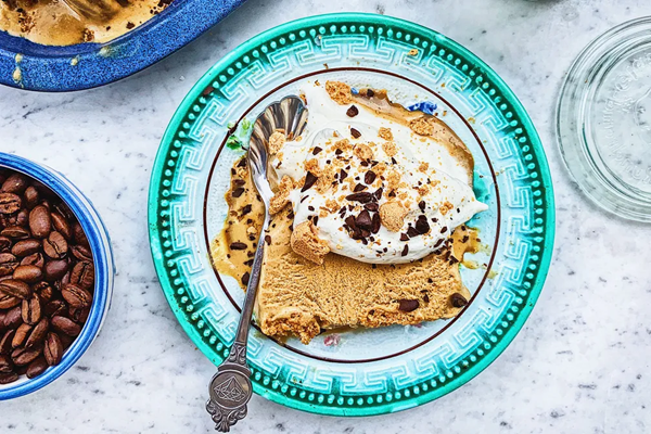 Coffee cardamom semifreddo