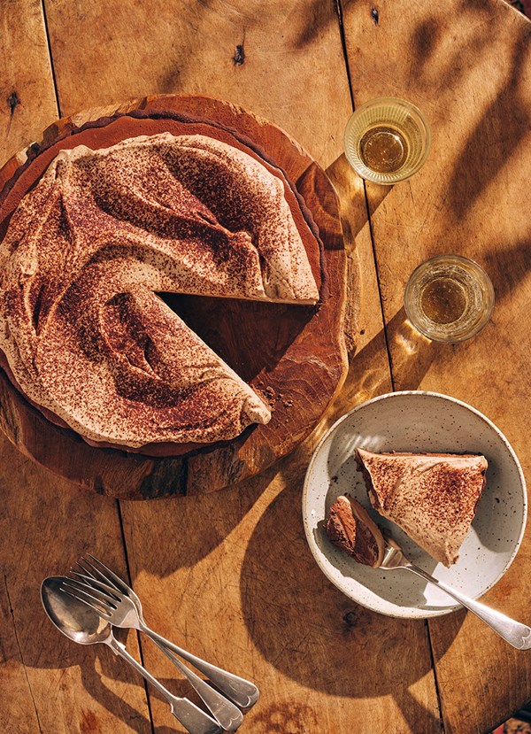 Coffee chocolate mousse tart