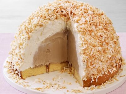 Coffee-coconut ice cream bombe