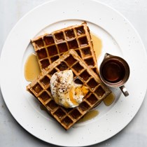 Coffee-flavored Belgian waffles
