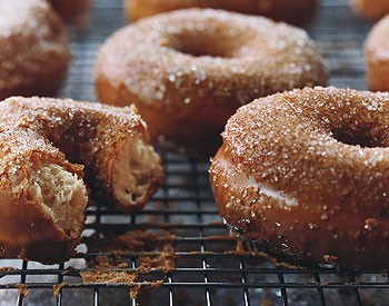 Coffee-glazed doughnuts