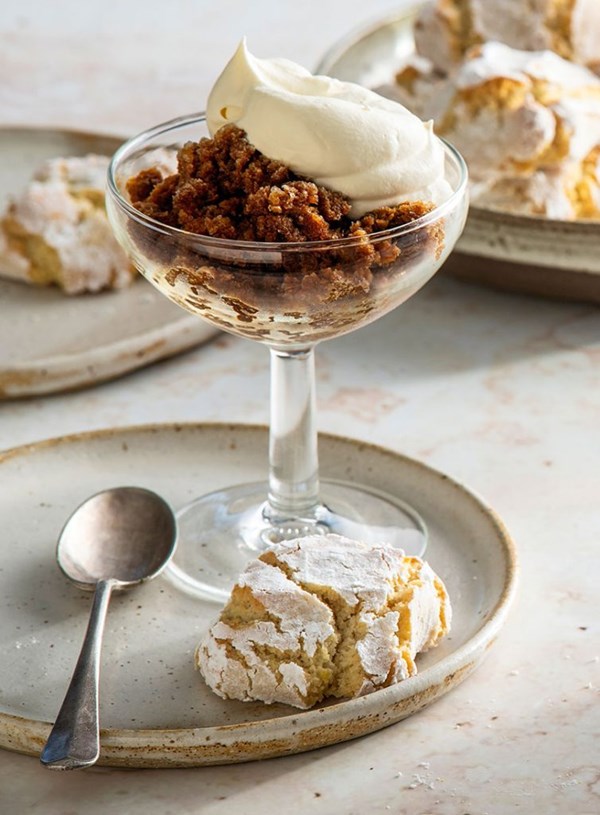 Coffee granita with whipped cream 