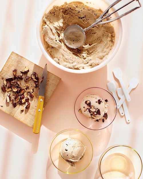 Coffee ice cream with Marcona almonds