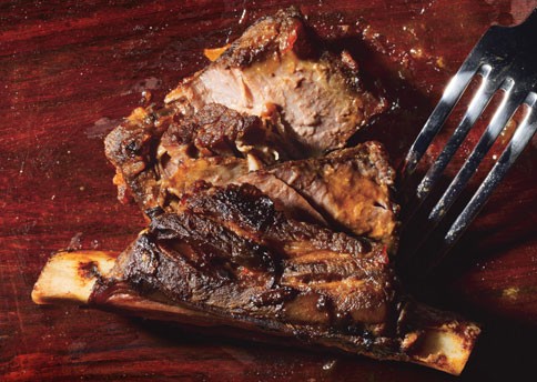 Coffee-marinated bison short ribs