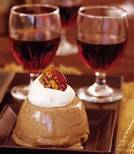 Coffee mascarpone 'trifles' with caramel walnuts