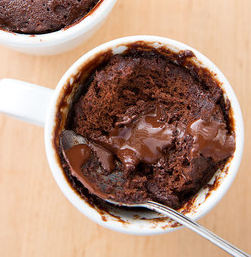Coffee mug molten chocolate cake for two