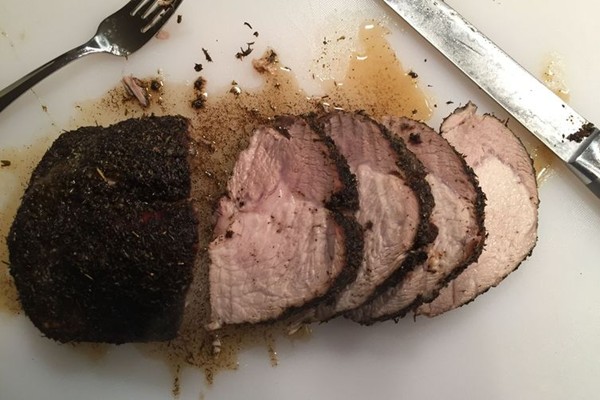 Coffee-rubbed pork loin