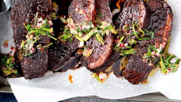 Coffee-rubbed slow-cooked brisket
