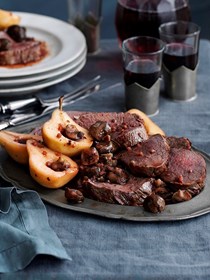 Coffee-rubbed steak with lemon coriander butter