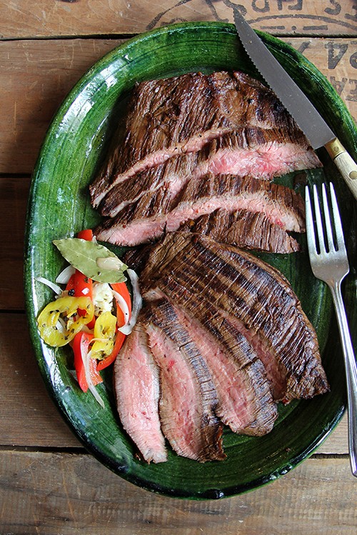Coffee-soy-marinated flank steak