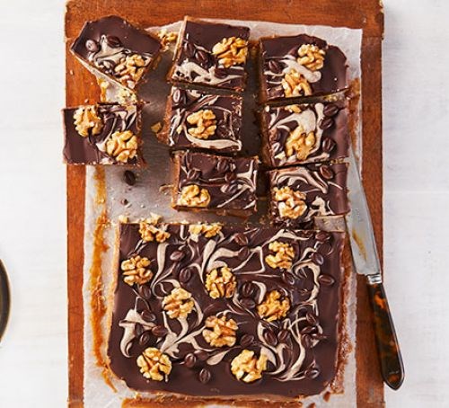 Coffee walnut millionaire's shortbread