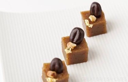 Coffee-walnut semolina squares