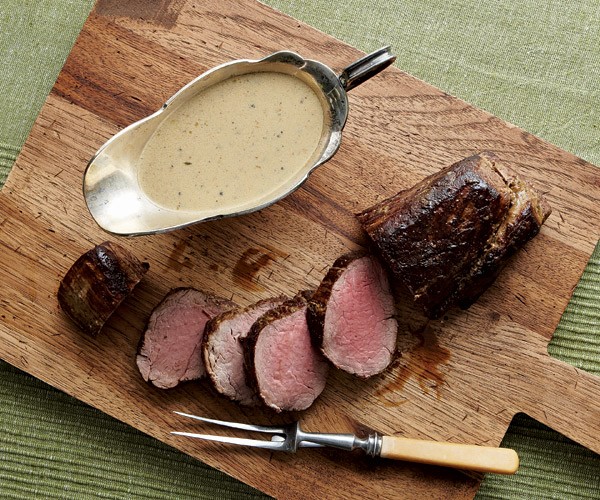 Cognac-peppercorn cream sauce
