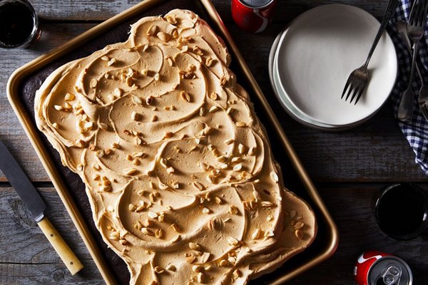 "Coke & peanuts" sheet cake