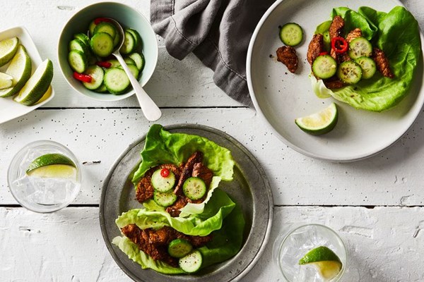 Colby Garrelts' sweet & sour pork loin lettuce wraps