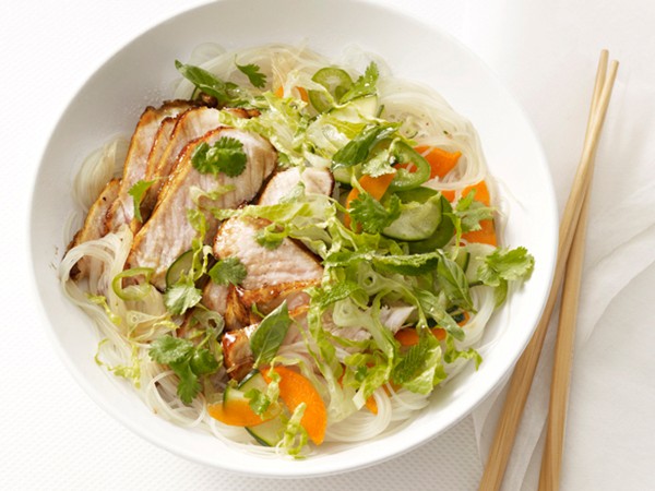 Cold Asian noodles with pork