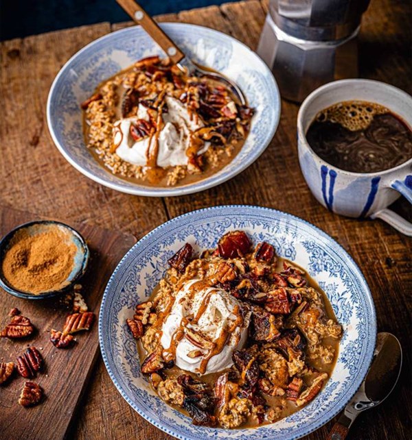 Cold-brew Bircher bowl
