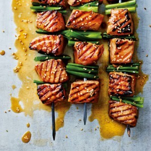 Cold-busting wasabi salmon skewers