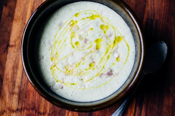 Cold buttermilk-cucumber soup