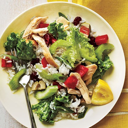 Cold chicken and rice salad