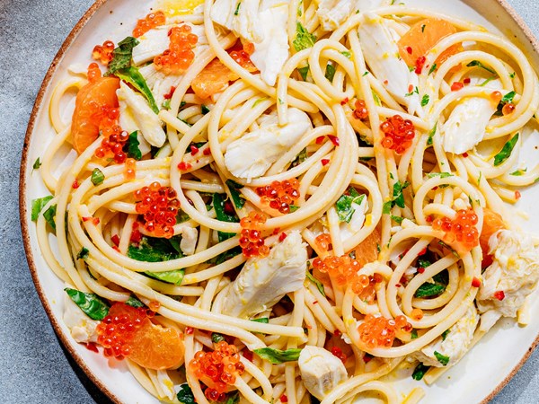 Cold crab spaghetti