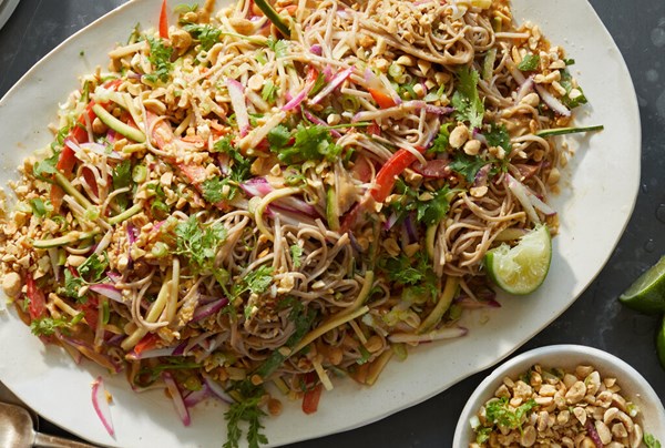 Cold noodle salad with spicy peanut sauce [Hetty Lui McKinnon]