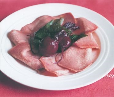 Cold ox tongue with baby beets