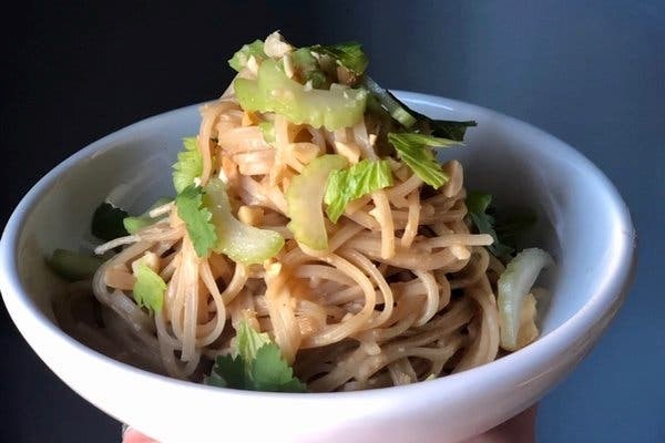 Cold peanut noodles