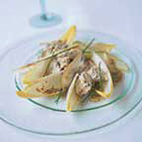 Cold pheasant with mustard-dressed chicory