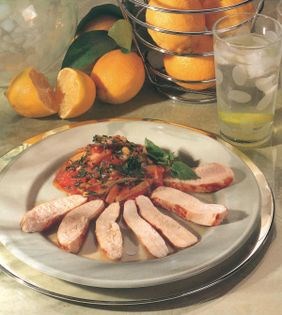 Cold ratatouille with chicken