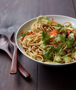 Cold sesame noodle salad