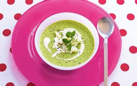 Cold soup recipe: buttermilk and watercress vichyssoise with crab