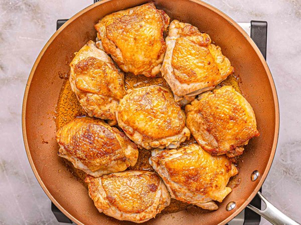 Cold-start chicken searing method