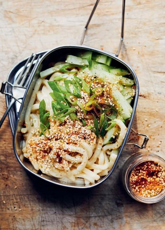 Cold udon ginger noodles
