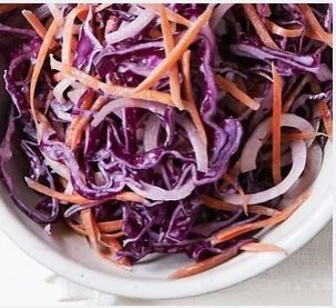 Coleslaw with tahini yogurt