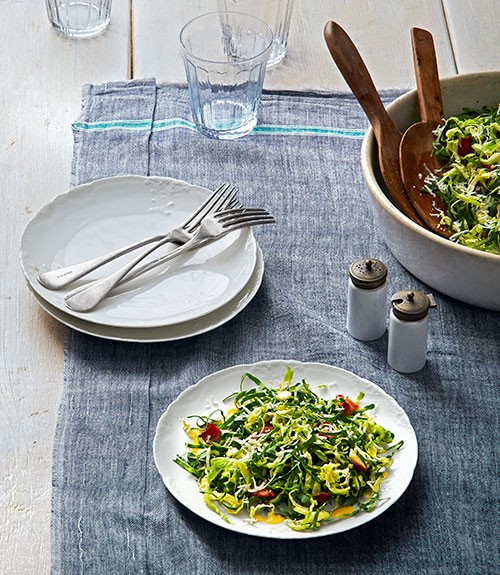 Collard and Brussels sprouts salad