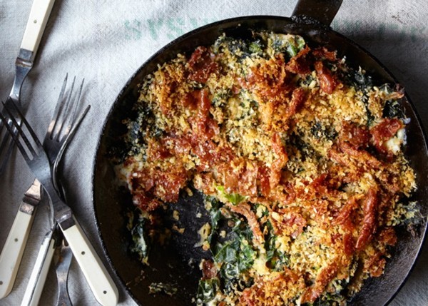 Collard green gratin