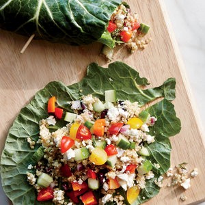 Collard green-quinoa wraps