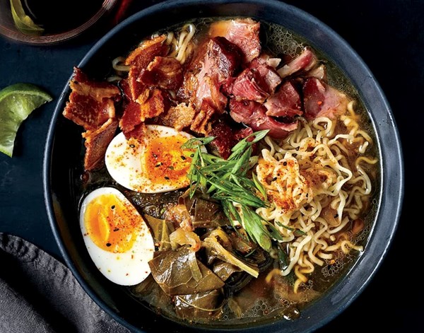 Collard green ramen