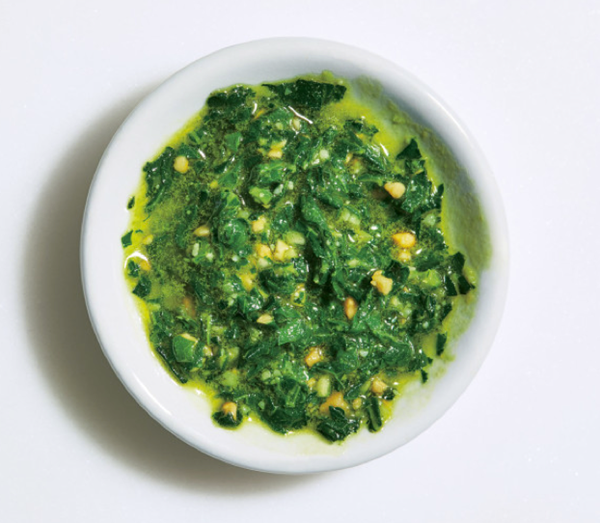 Collard greens and kale pesto