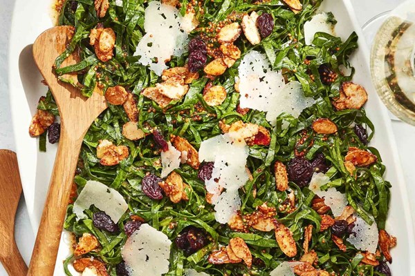 Collard greens salad with mustard vinaigrette