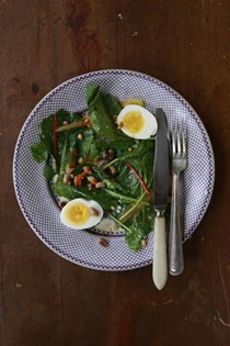 Collard greens salad with peanut vinaigrette