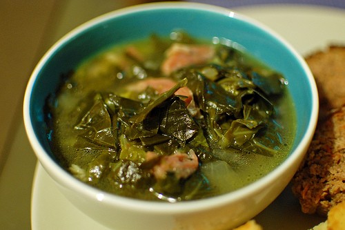 “Collard” greens with a gammon shank