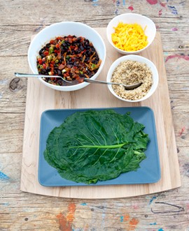 Collard-wrapped burritos