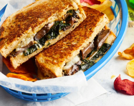 Collards & portobello grilled cheese