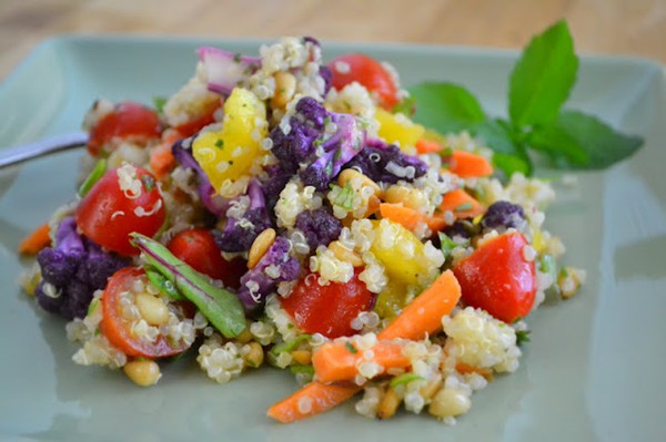Color wheel quinoa salad