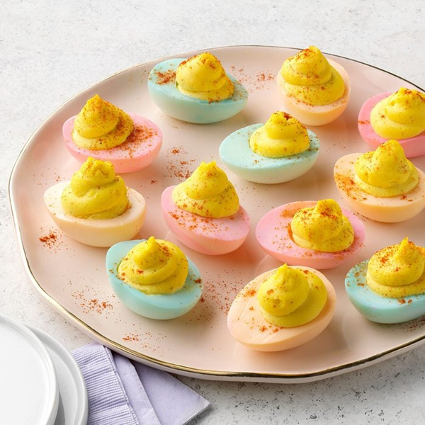 Colorful deviled eggs