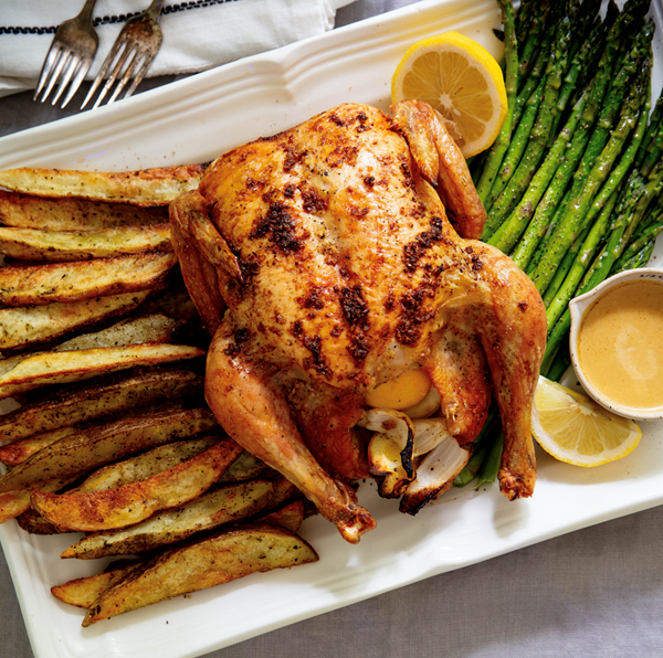 Come to the table chicken and fries